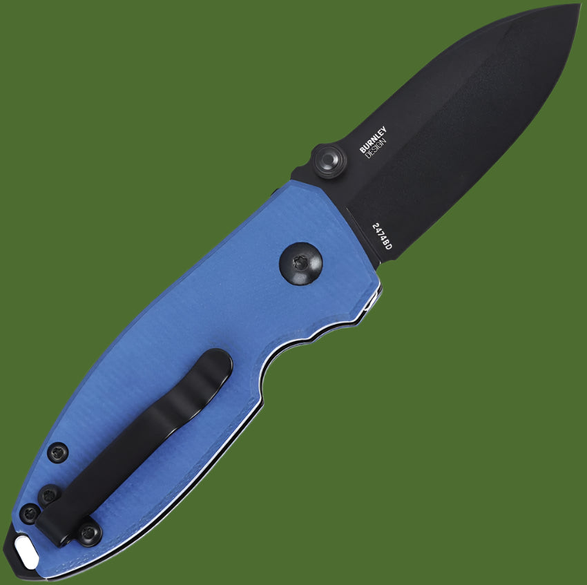 CRKT Squid Button Lock Blue Micarta