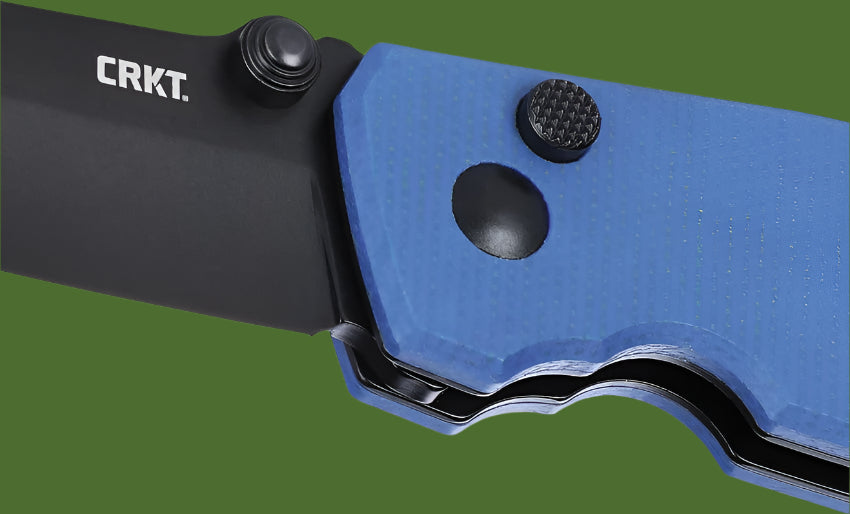 CRKT Squid Button Lock Blue Micarta