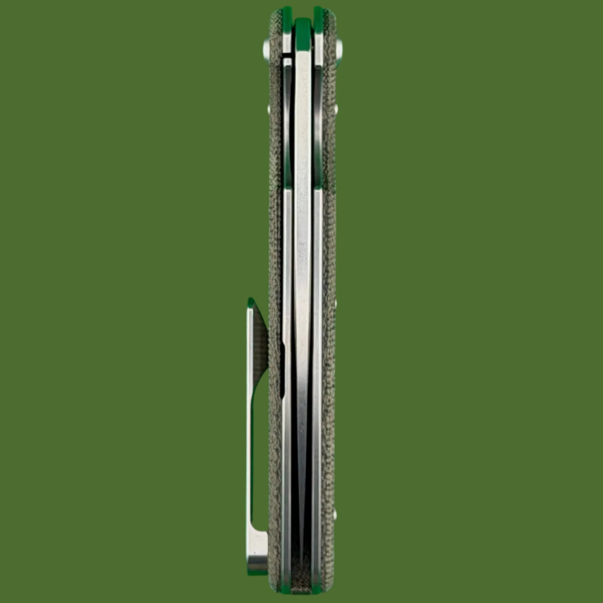 Chaves Blue Label Phase 229 Liner Lock Green Micarta (Belt Satin Finish)