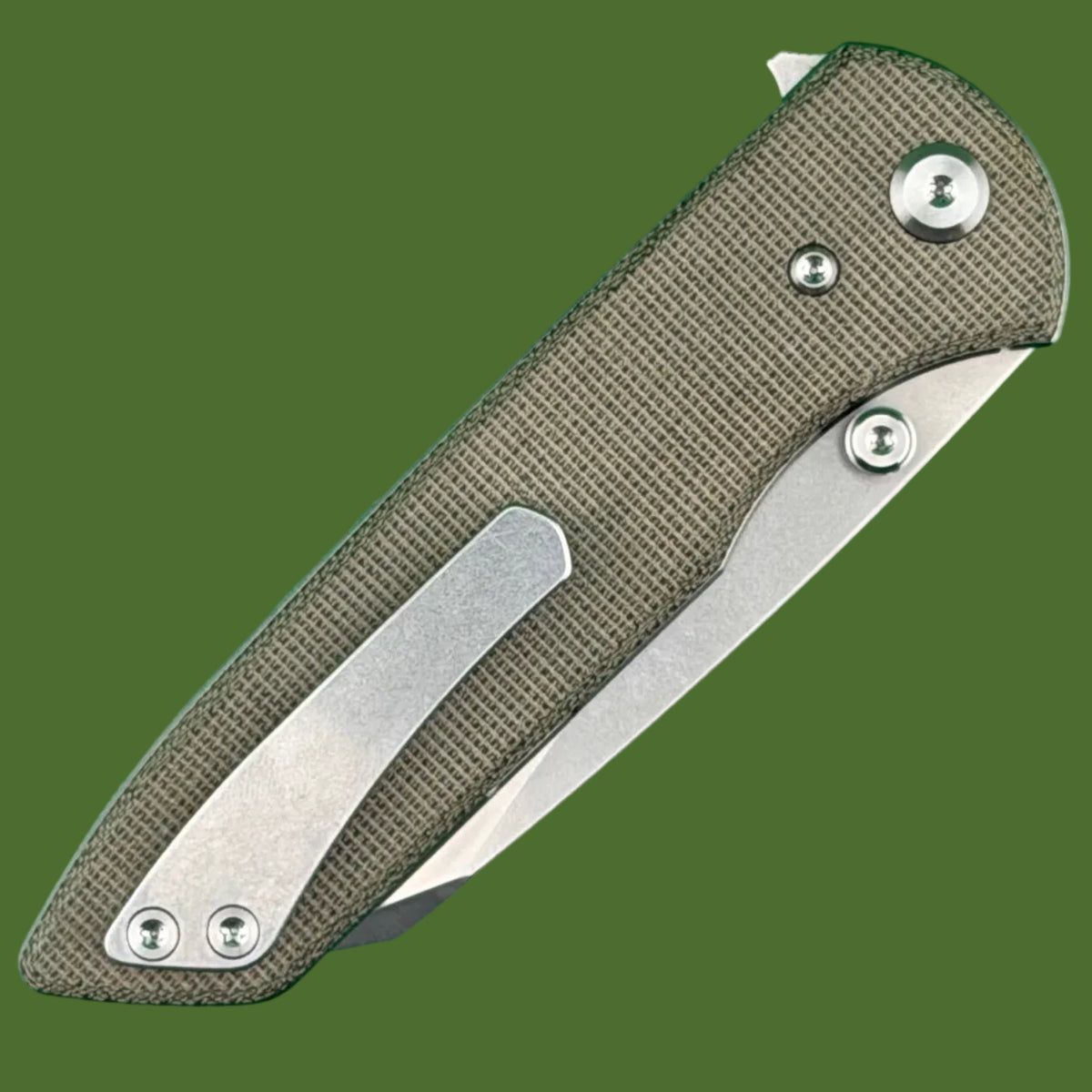 Chaves Blue Label Arrestor 229 Liner Lock Green Micarta (Belt Satin Finish)