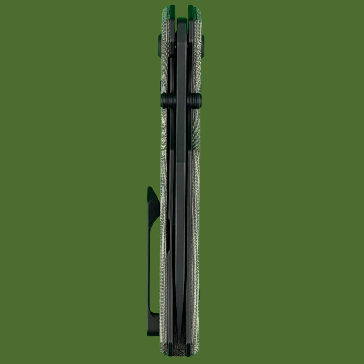 Chaves Blue Label Omega Street Liner Lock Green Micarta (Black PVD)