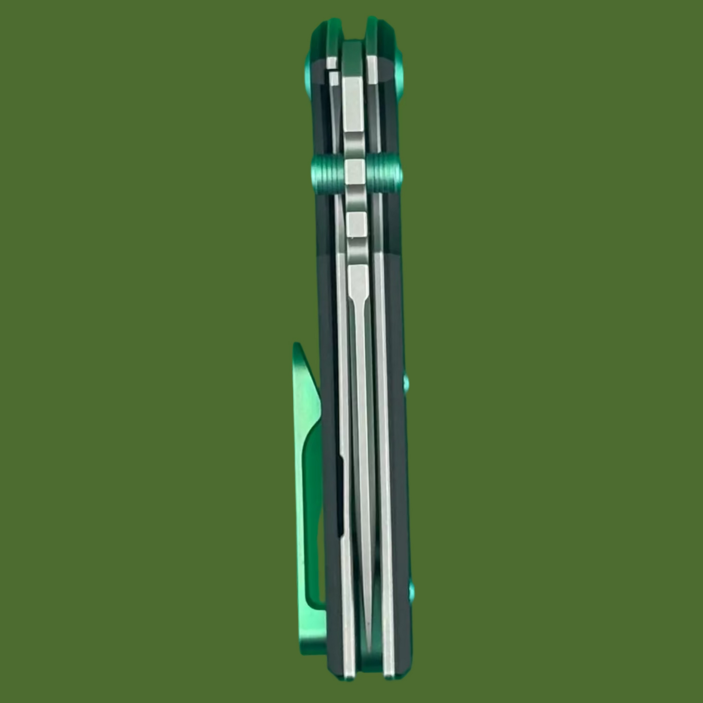 Chaves Redencion Street Liner Lock Black Knurled Handles Green Hardware (Stonewash Drop Point)