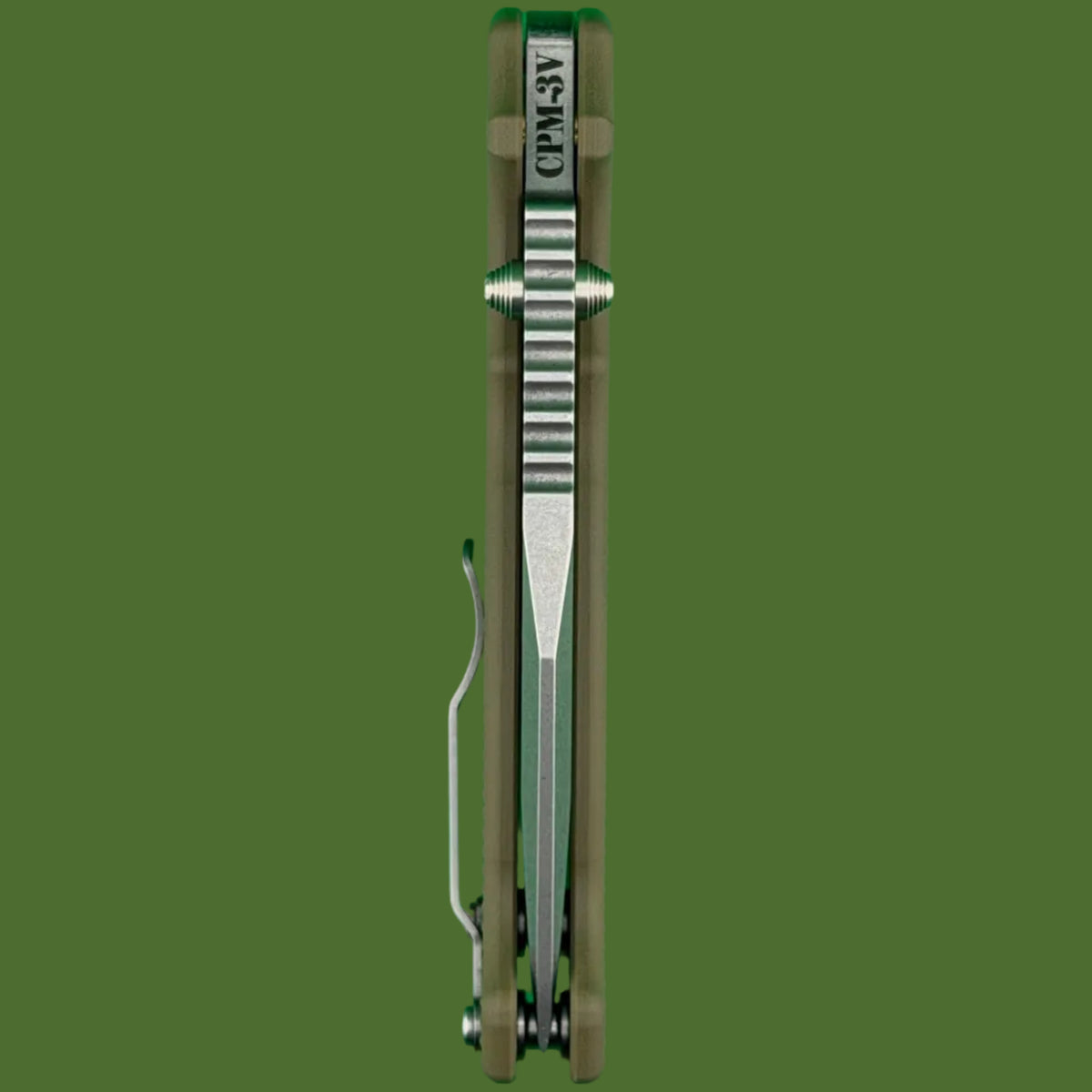 Demko AD20 XXX Clip Point Stud Only 3V OD Green G-10