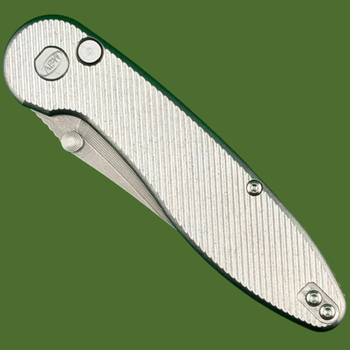 ABW Model 1 Button Lock Non-Flipper Titanium (Diagonal Milling)