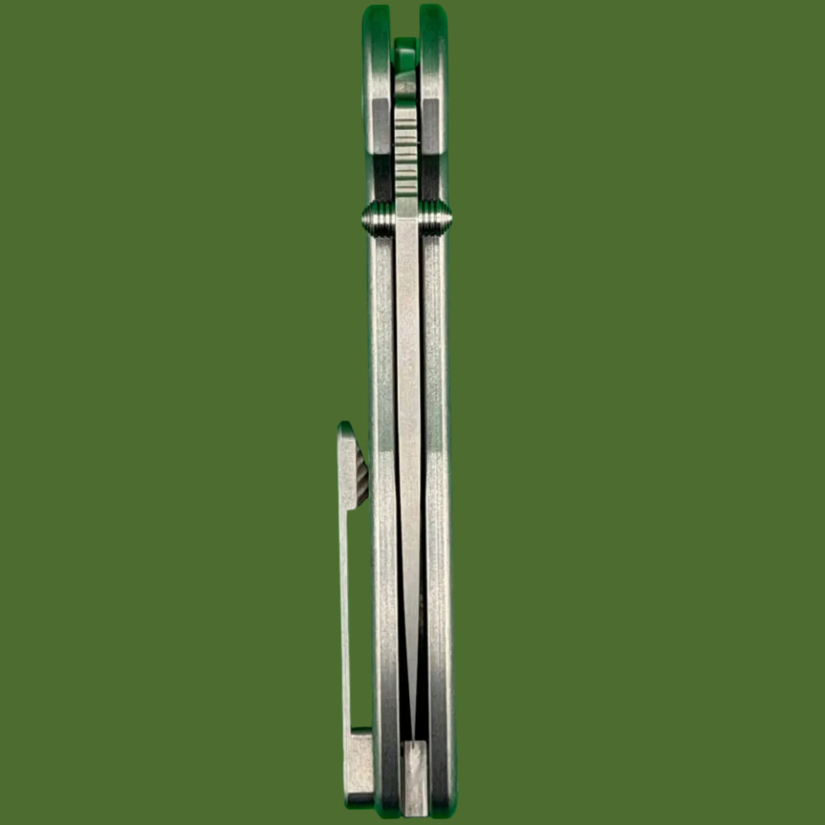 ABW Model 1 Button Lock Non-Flipper Titanium (Diagonal Milling)