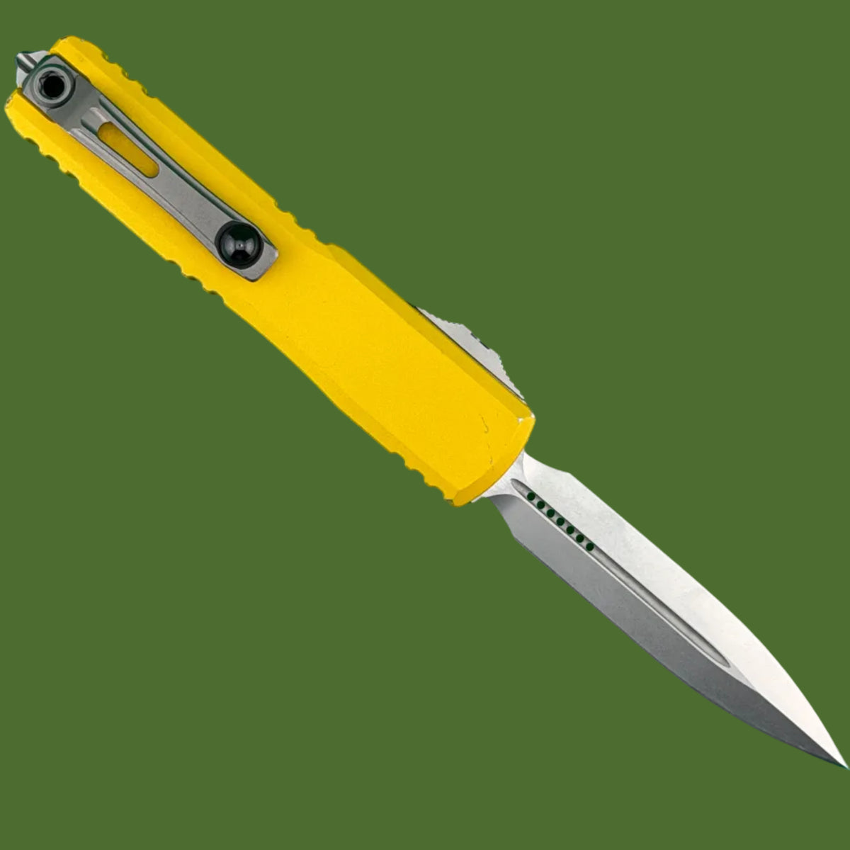 *Pre-Owned* Microtech Ultratech D/E Gen IV Yellow Stonewash Standard 11224-10YW