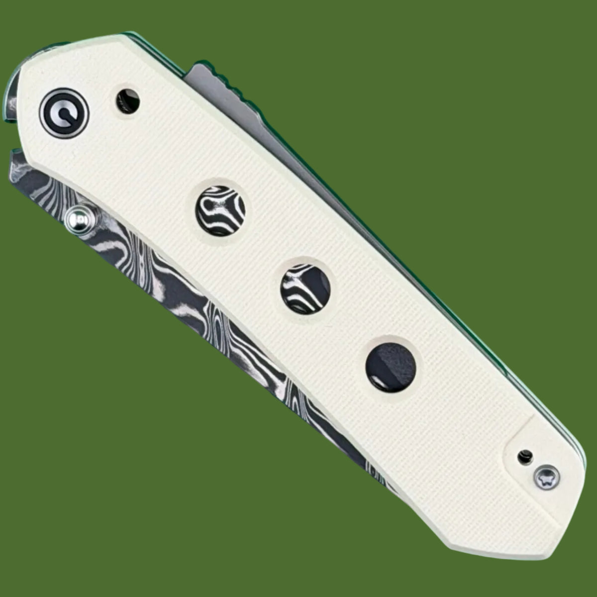Civivi Vision FG Superlock Damascus Ivory G-10