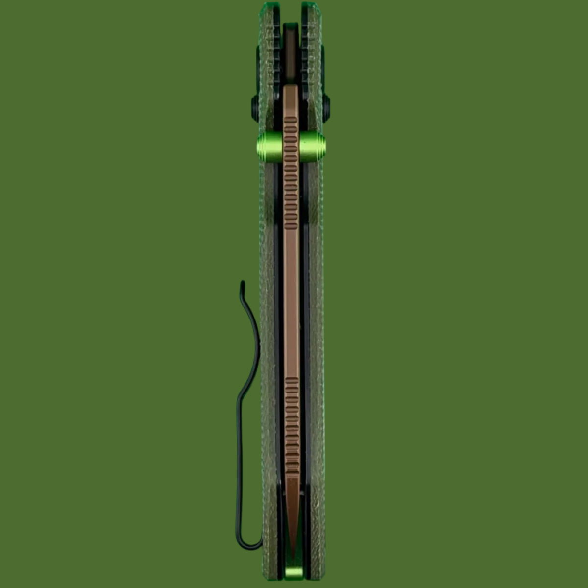 Vosteed Raccoon ModSwap Crossbar Lock (Green Micarta, Copper Dune Blade)