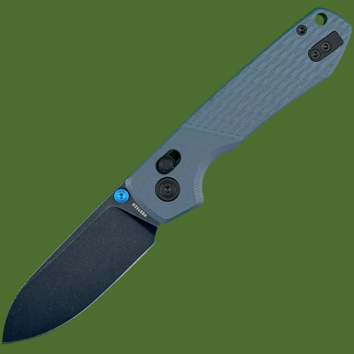 Vosteed Raccoon ModSwap Crossbar Lock (Blue G-10, Blue Stonewash Blade)