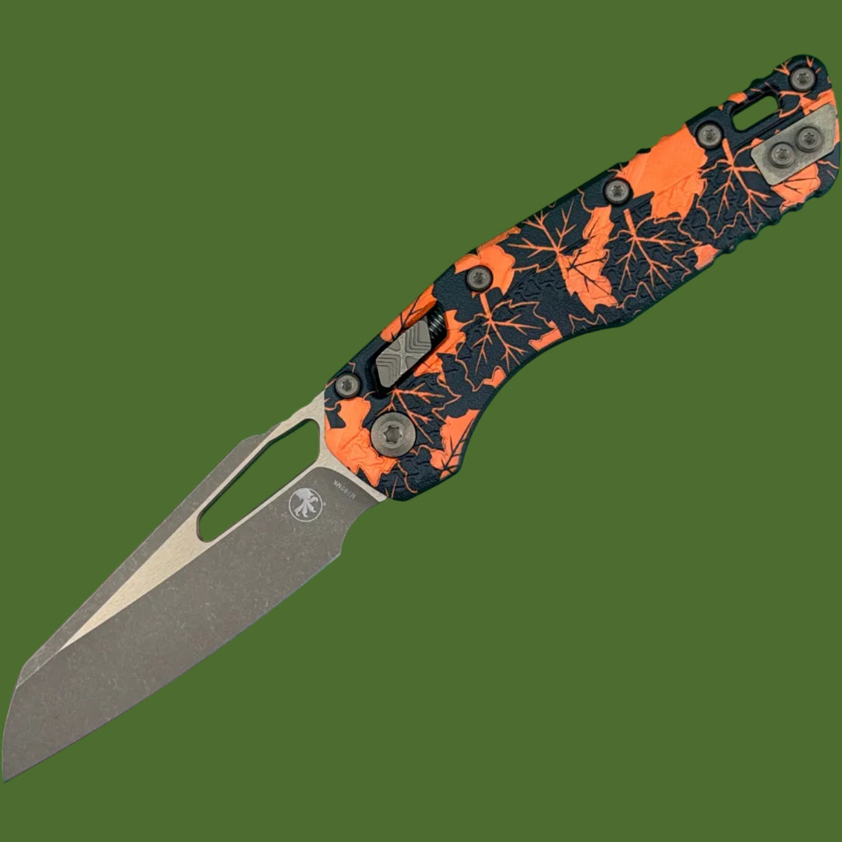 Microtech MSI S/E Tri-Grip Polymer Orange Leaves Bronzed Apocalyptic Standard 210T-13APPMOL