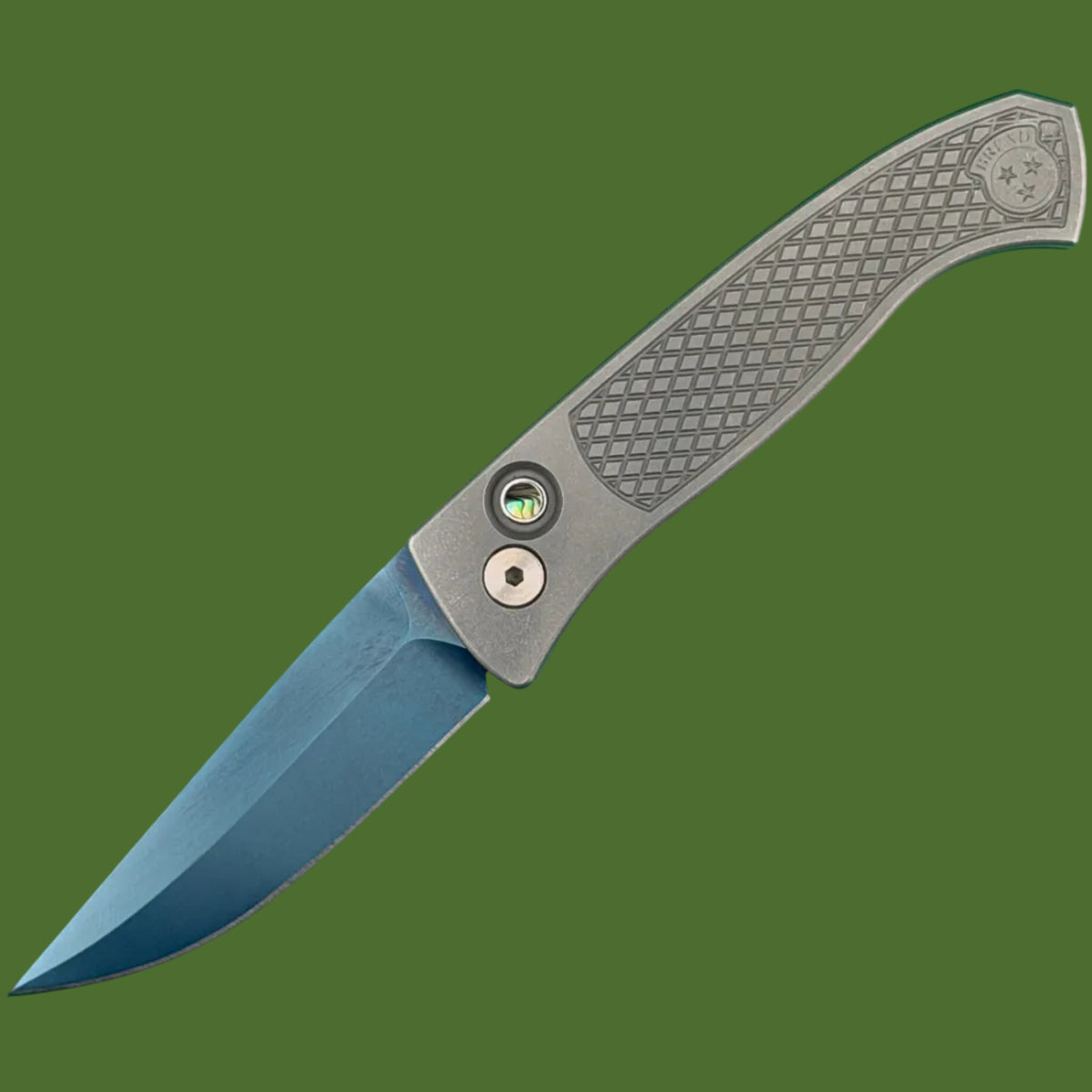 Protech 2026 Brend Classic Auto Custom 002 (Sapphire Blue Blade, Stainless Steel Handle)