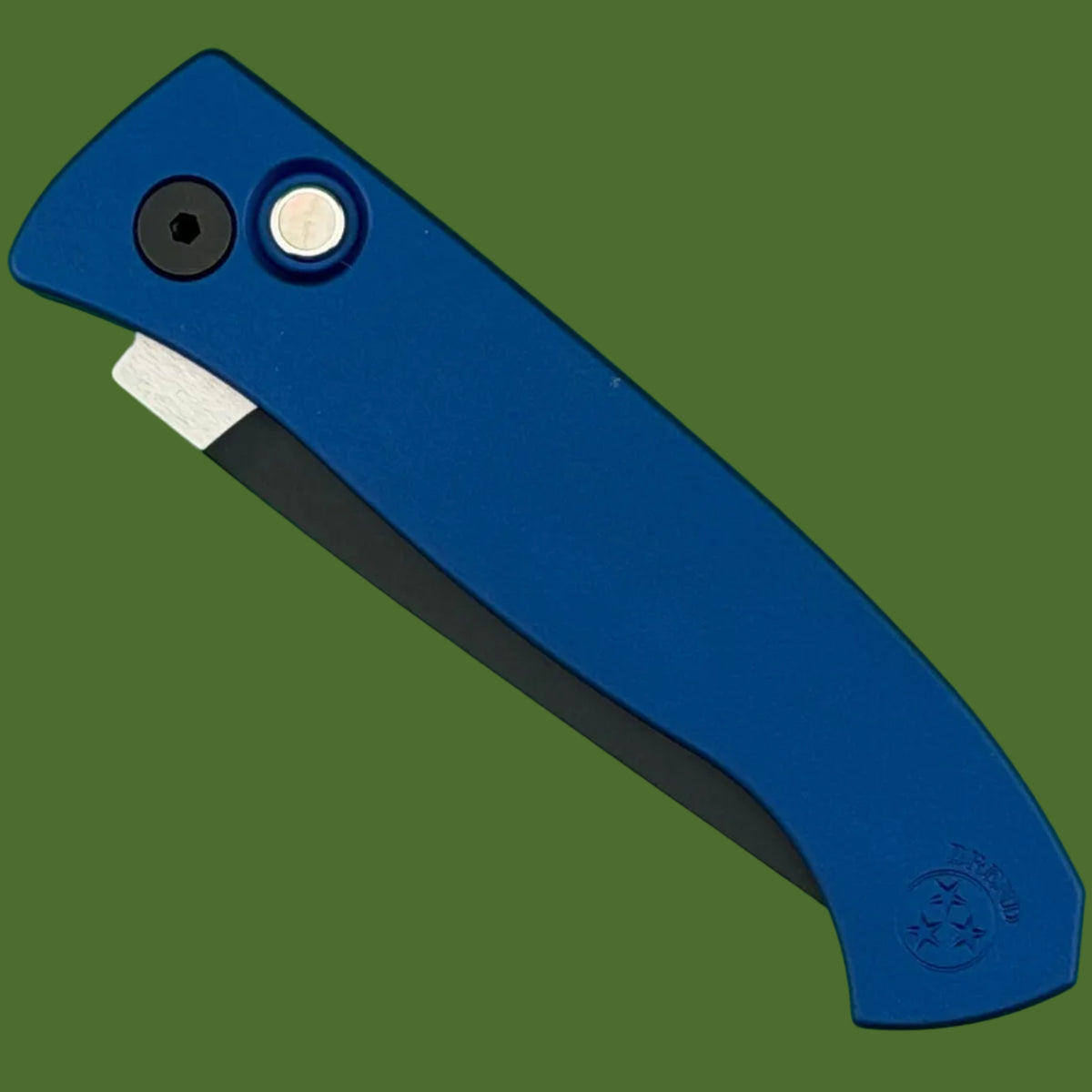 Protech Brend Classic Auto Blade Show West Limited Edition (Blue Aluminum Handle, Two-tone DLC Blade)