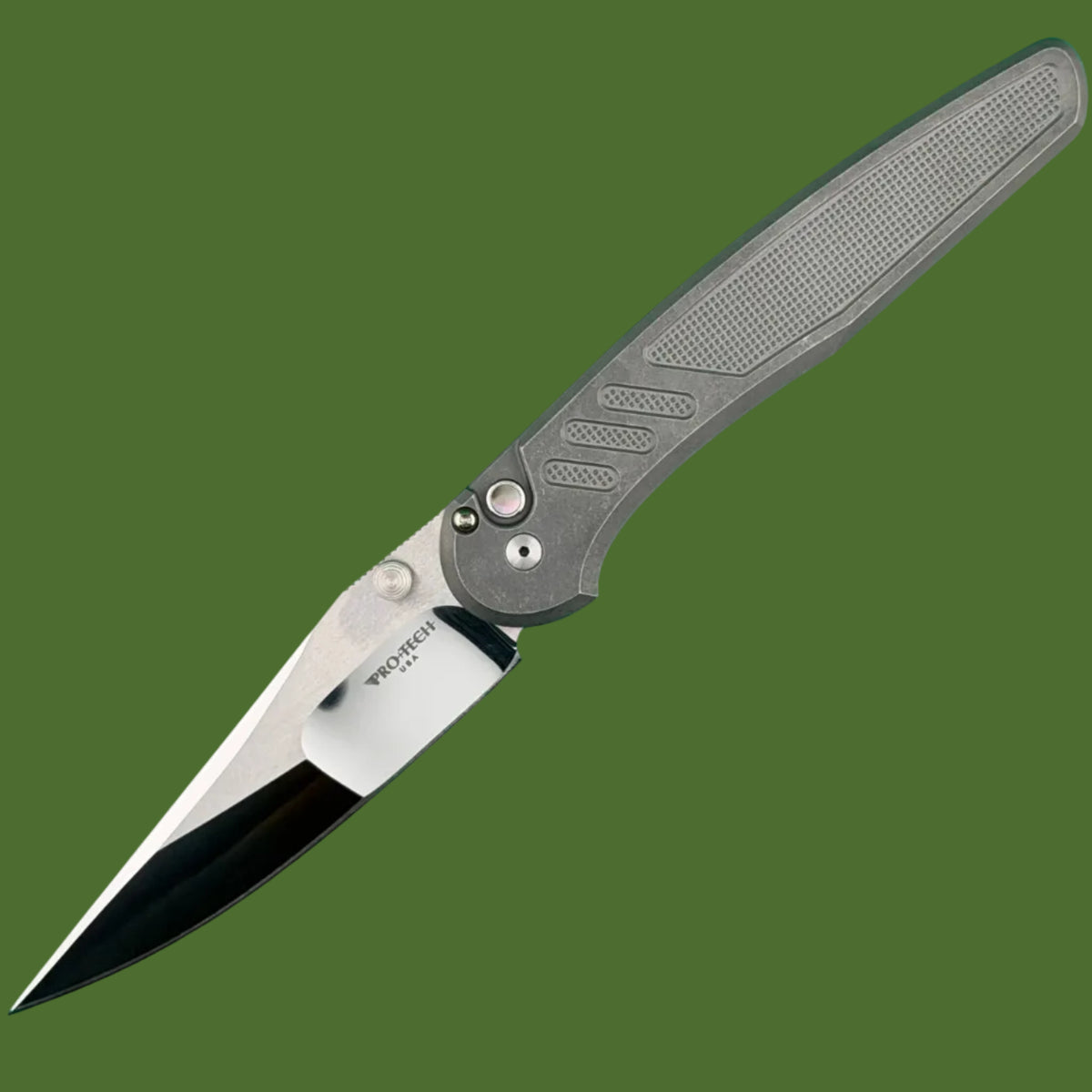 Protech 2026 Avalon Custom 001 Mike Irie Compound Ground Mirror Polished Blade, Steel Handles