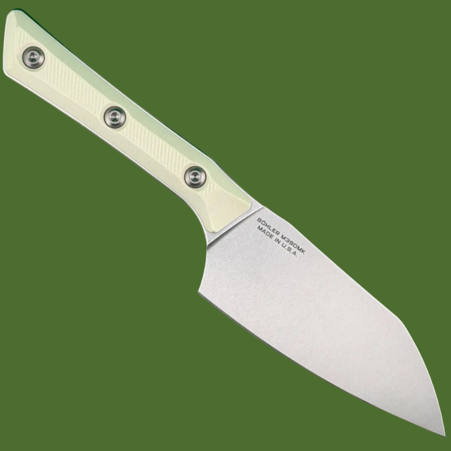 Microtech Santoku 4” Ivory G-10 Stonewash Standard 3300-10IV