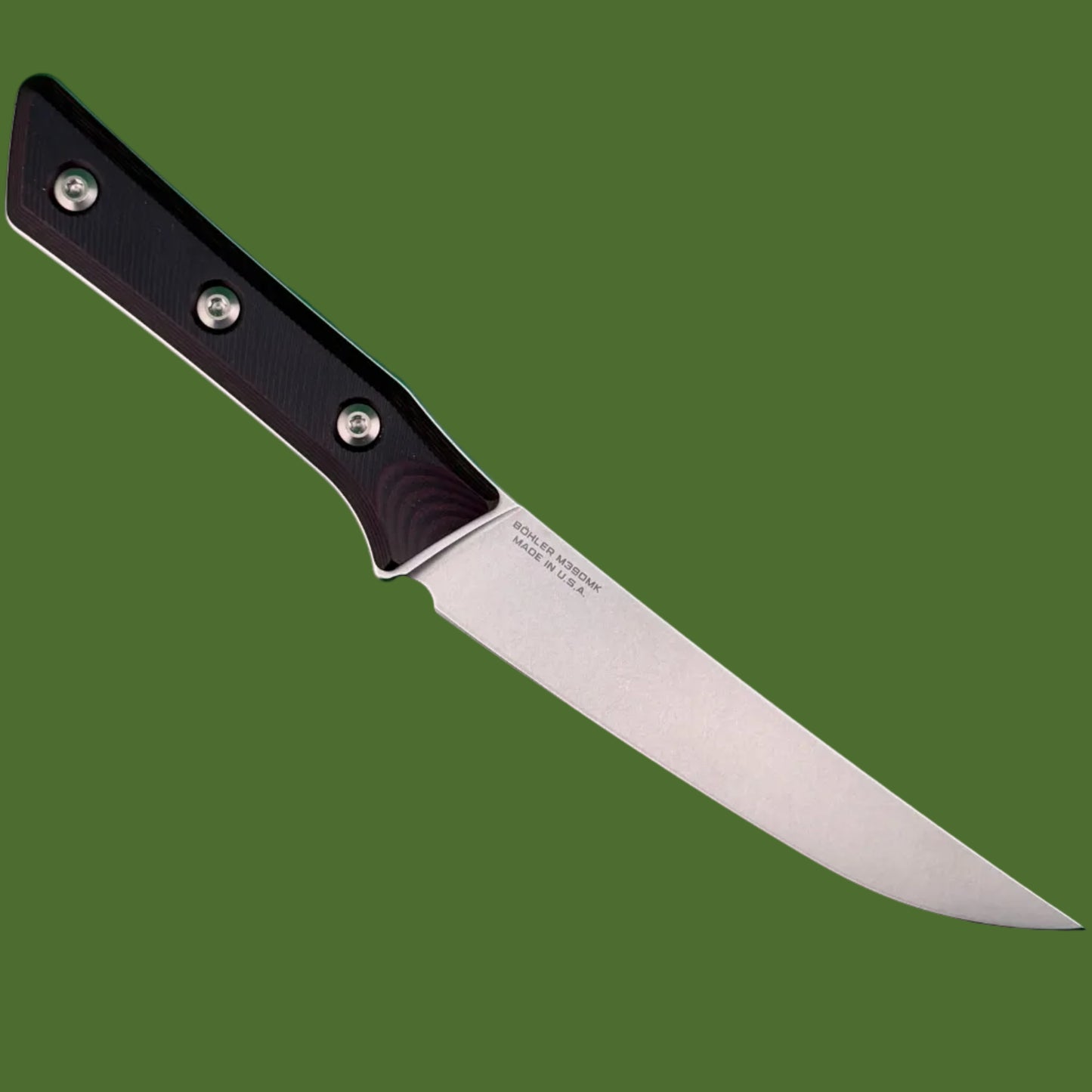Microtech Boning Knife Black Cherry G-10 Stonewash Standard 3100-10BC