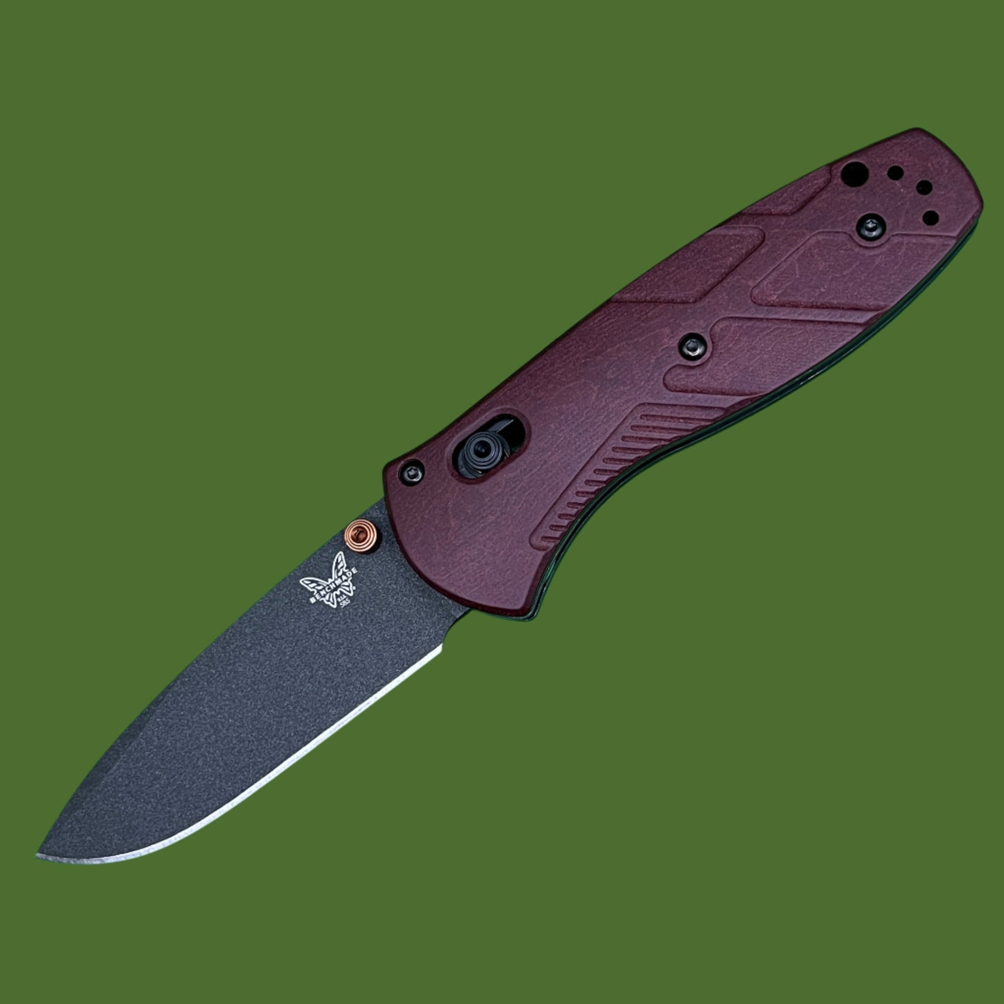 Benchmade Mini Barrage Axis Assist Redstone Richlite 585BK-04