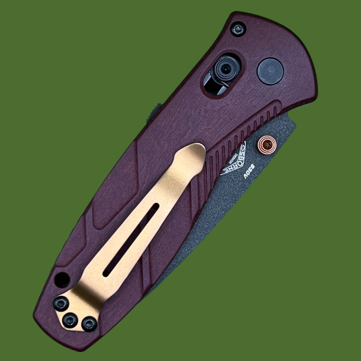 Benchmade Mini Barrage Axis Assist Redstone Richlite 585BK-04
