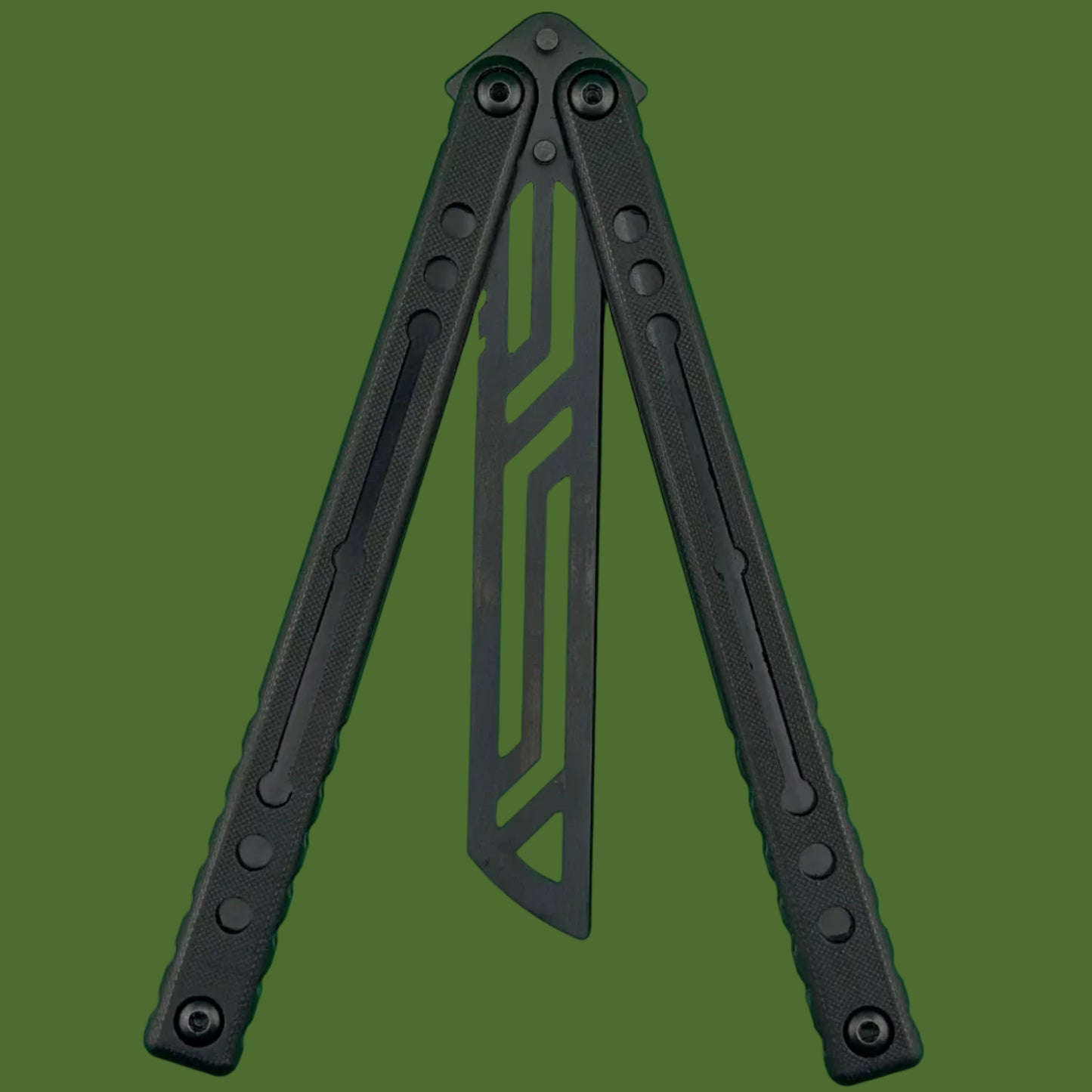 Squid Industries Inked Nautilus V2 Black G-10 Trainer Balisong
