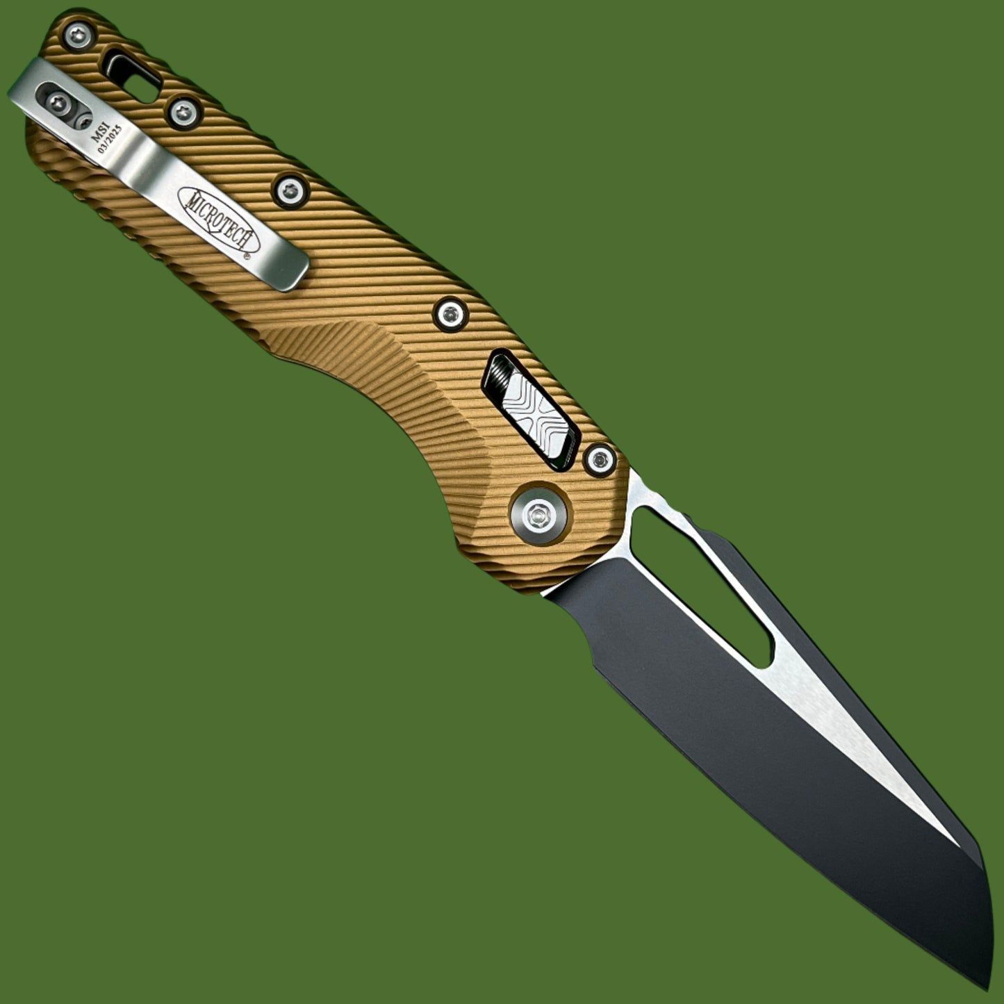 Microtech MSI S/E Fluted Tan Aluminum Standard 210-1FLTA