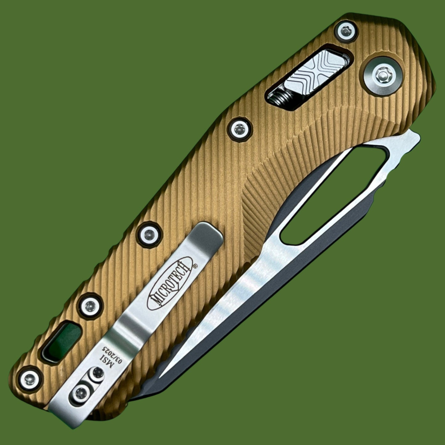 Microtech MSI S/E Fluted Tan Aluminum Standard 210-1FLTA