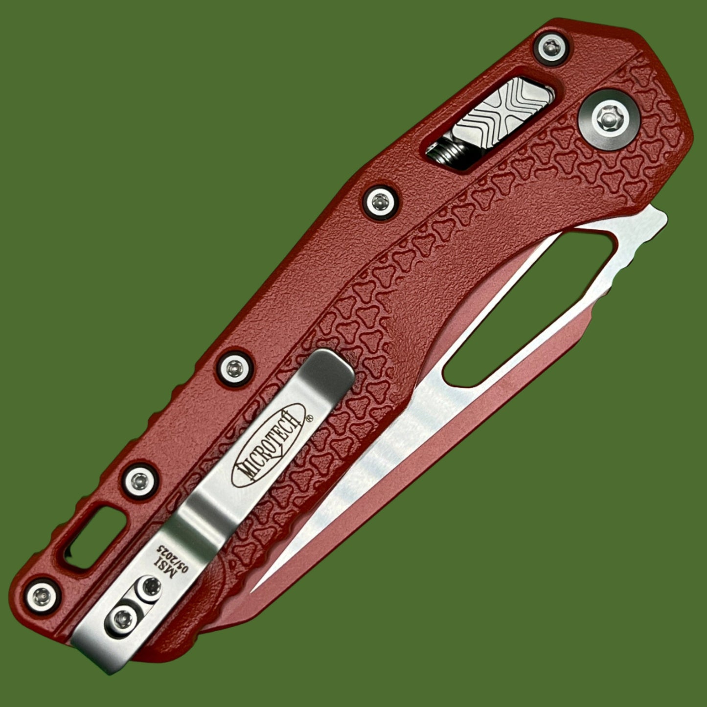 Microtech MSI S/E Tri-Grip Polymer Crimson Cerakote Standard 210T-1PMCCM