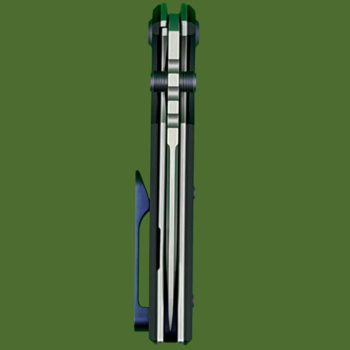 Chaves Blue Label Redencion Street Liner Lock Black Knurled Aluminum Handles Purple Hardware (Stonewash Tanto)