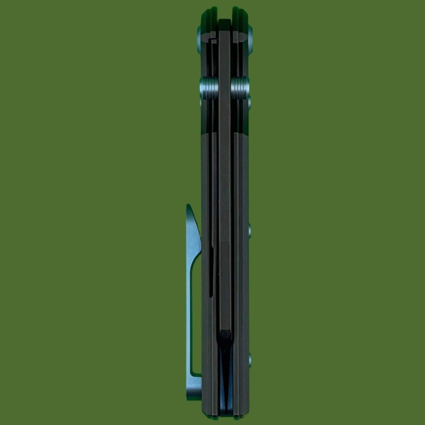 Chaves Blue Label Sangre 229 Liner Lock Black Knurled Aluminum Handles Blue Hardware (Black)