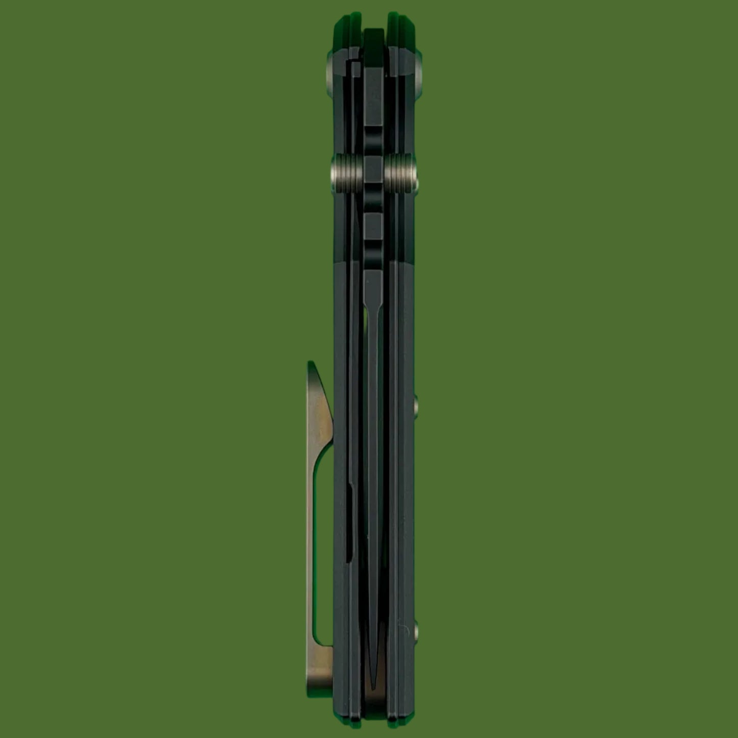 Chaves Blue Label Redencion 229 Liner Lock Black Knurled Aluminum Handles Bronze Hardware (Black Drop Point)