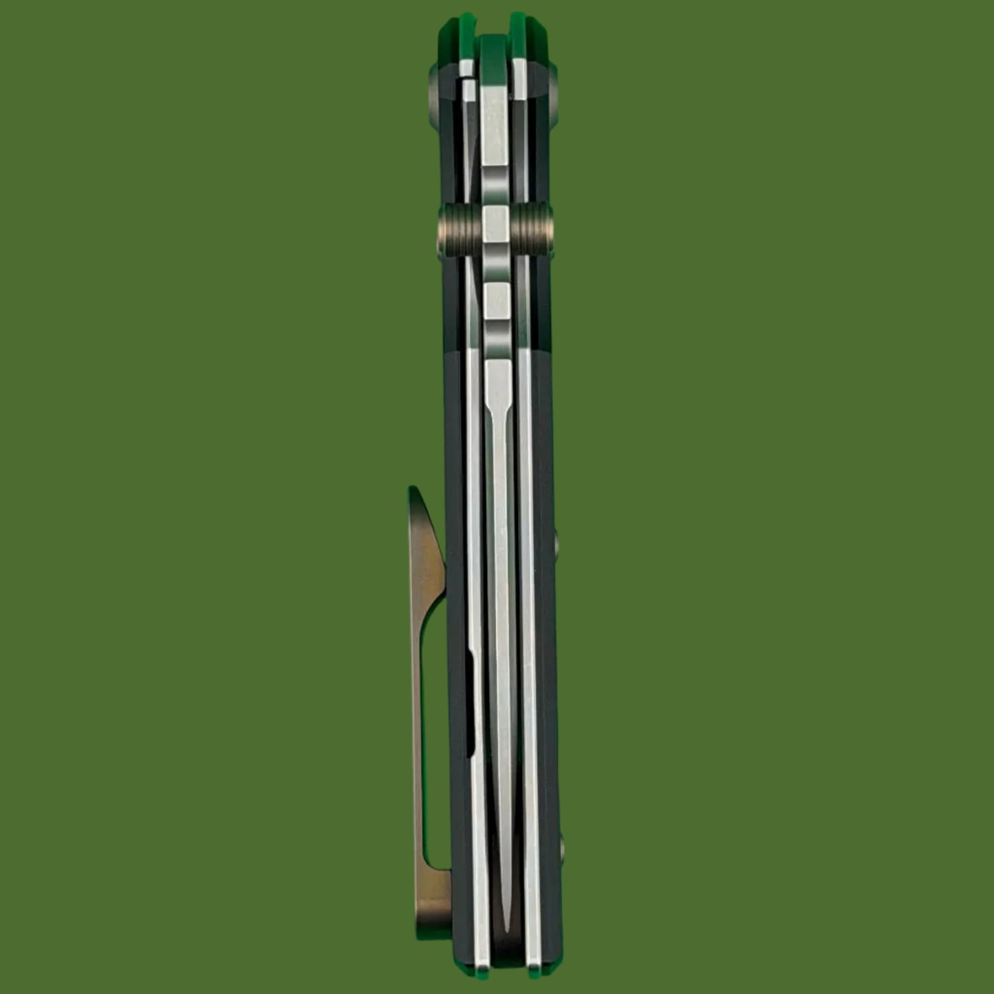 Chaves Blue Label Redencion 229 Liner Lock Black Knurled Aluminum Handles Bronze Hardware (Stonewash Drop Point)