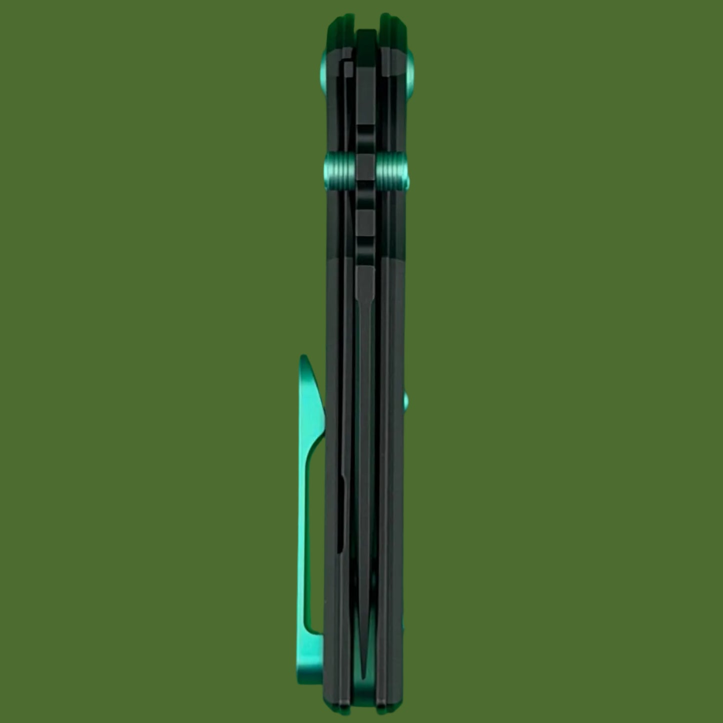 Chaves Blue Label Redencion 229 Liner Lock Black Knurled Aluminum Handles Green Hardware (Black Tanto)