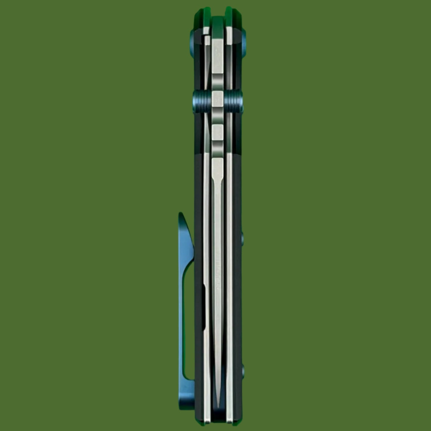 Chaves Blue Label Redencion 229 Liner Lock Black Knurled Aluminum Handles Blue Hardware (Stonewash Tanto)
