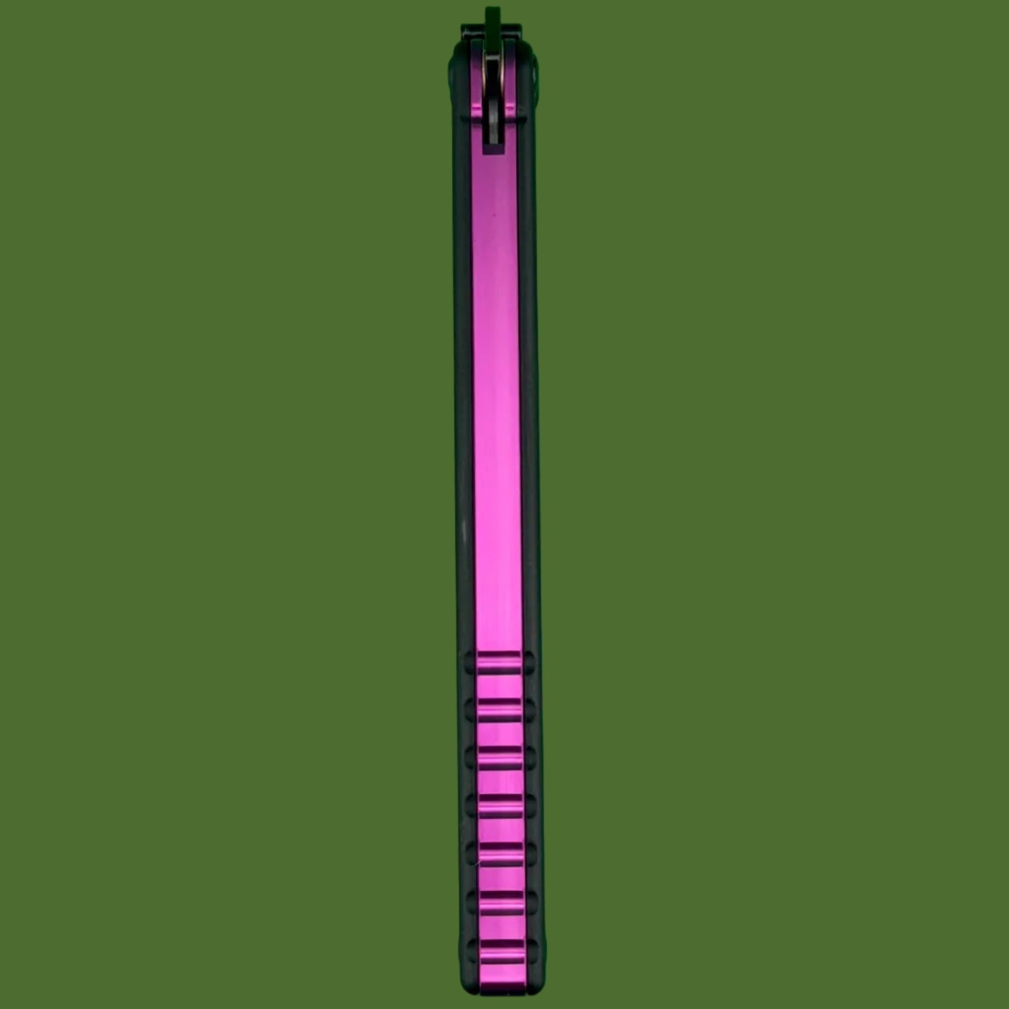 Squid Industries Inked Nautilus V2 Black G-10 Purple Trainer Balisong