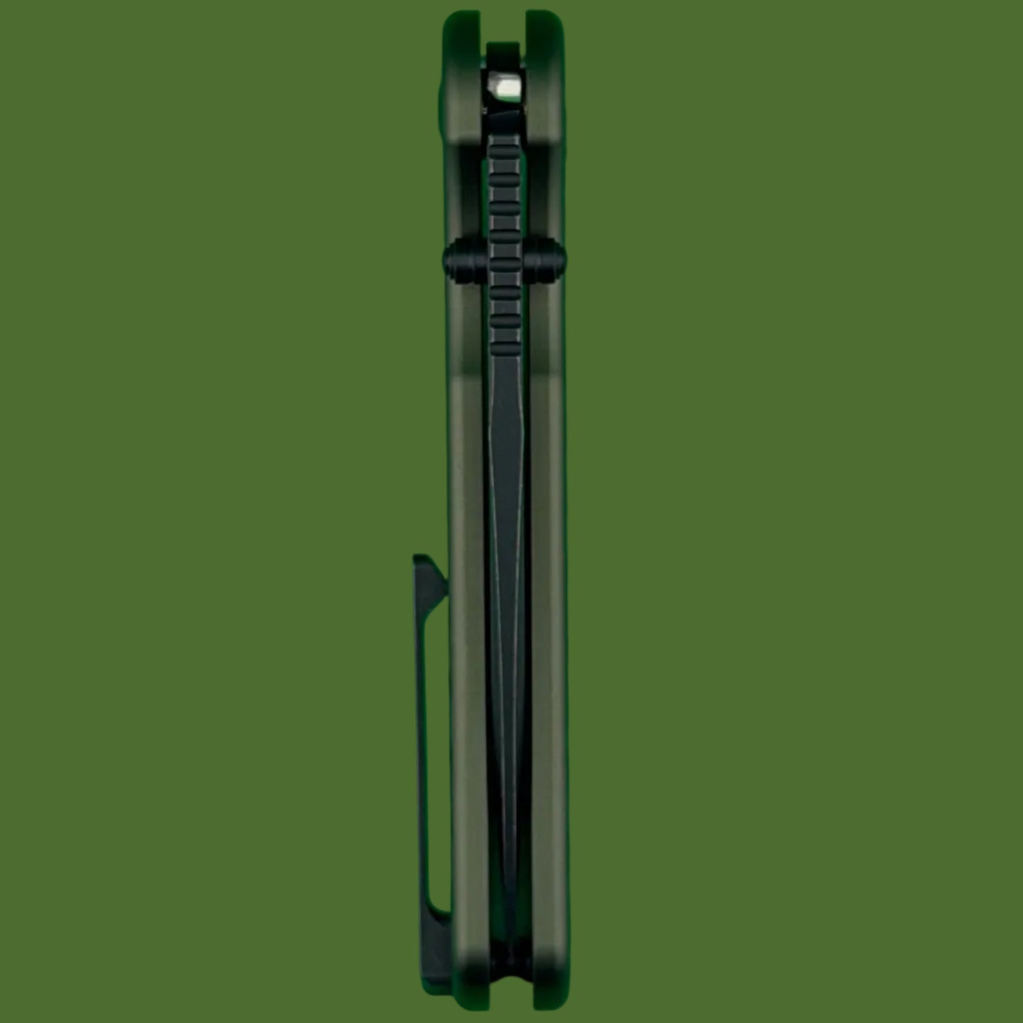 Civivi Iron Tide Button Lock Forest Green Aluminum Black Stonewashed Blade