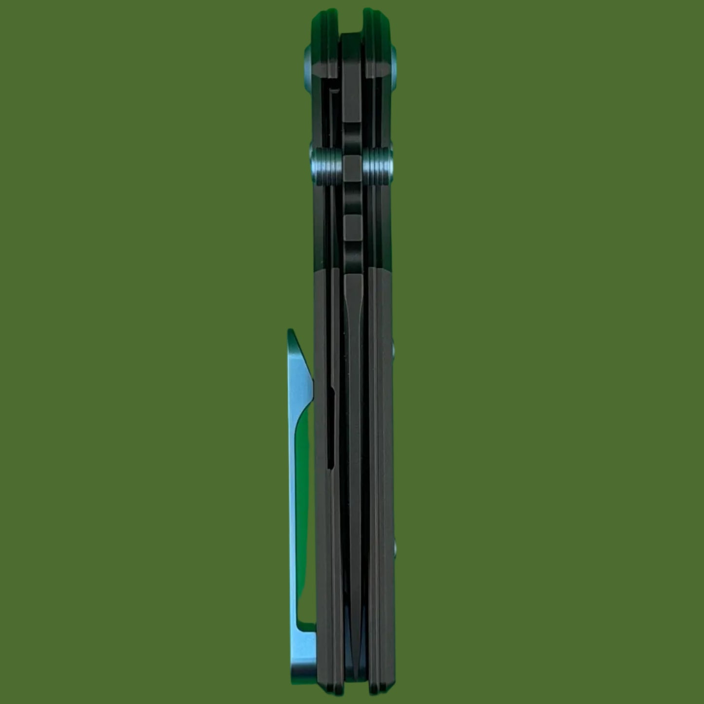 Chaves Blue Label NTAK Liner Lock Black Knurled Aluminum Handles Blue Hardware (Black Tanto)