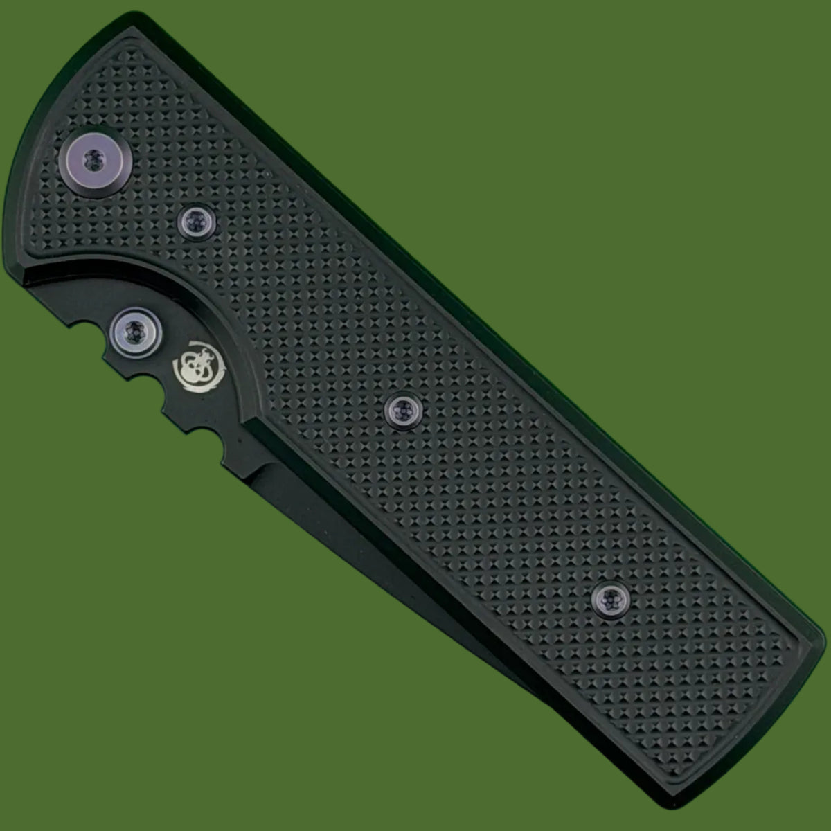 Chaves Blue Label NTAK Liner Lock Black Knurled Aluminum Handles Purple Hardware (Black Drop Point)