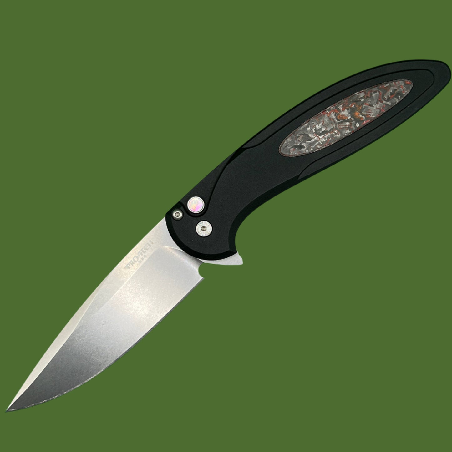Protech Cambria 2 Button Lock TechnoCarbo Red Inlay CF2101-LTDTC RED