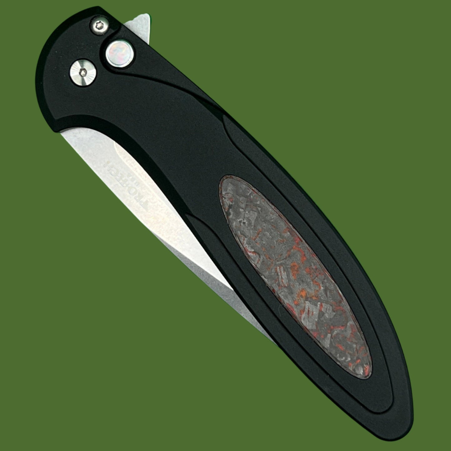 Protech Cambria 2 Button Lock TechnoCarbo Red Inlay CF2101-LTDTC RED