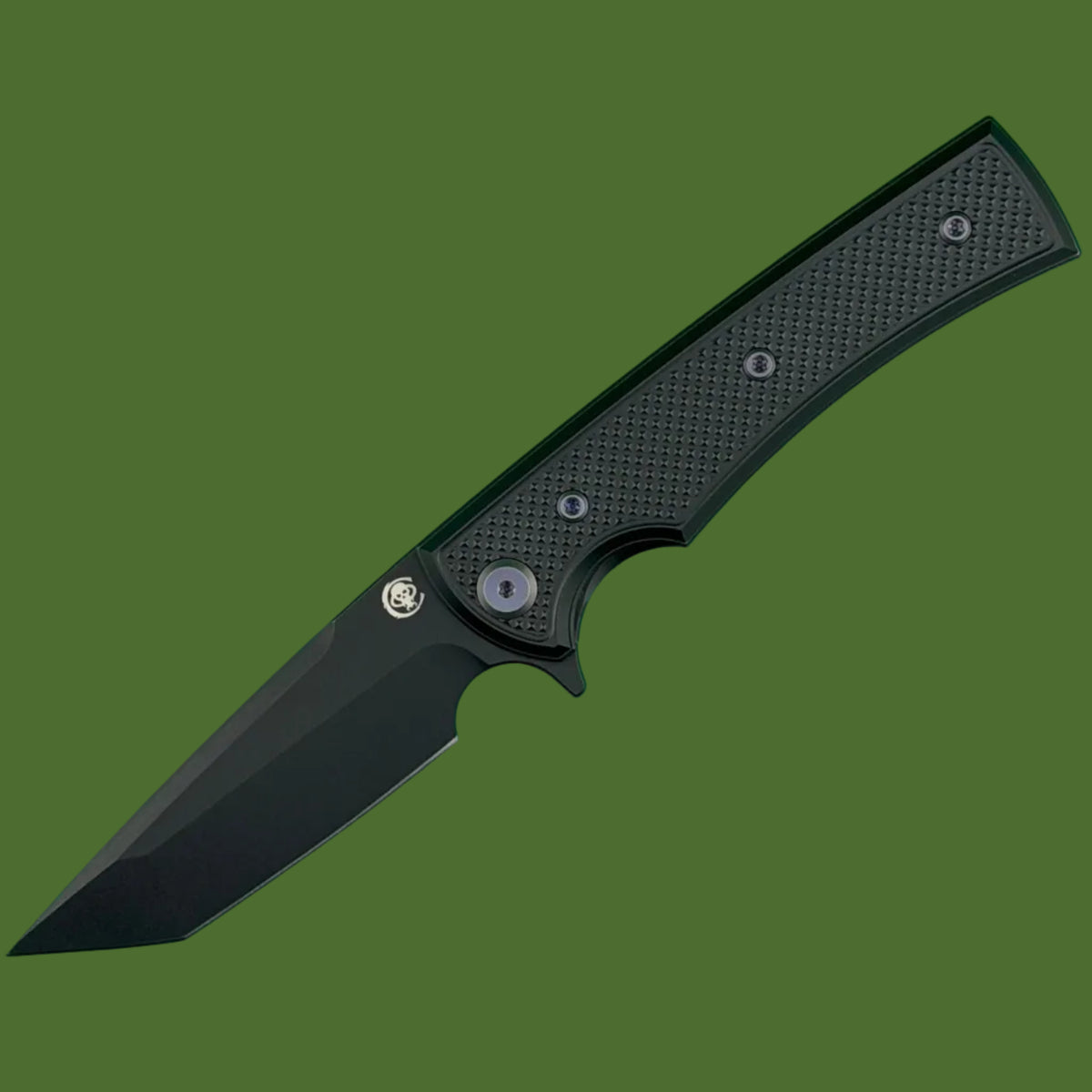 Chaves Blue Label Liberation Street Loner Lock Black Knurled Aluminum Handles Purple Hardware (Black Tanto)