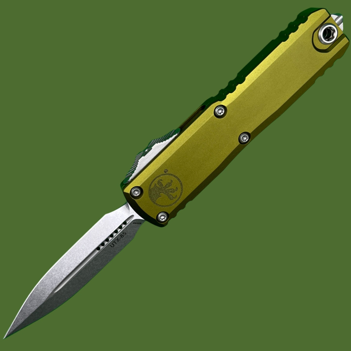 Microtech UTX-85 D/E Gen III OD Green Stonewash Standard 1232-10OD