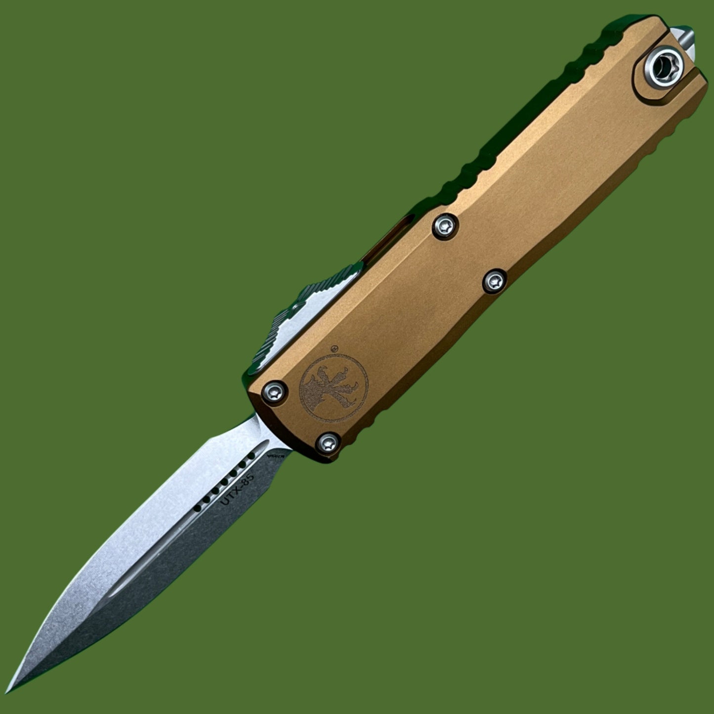 Microtech UTX-85 D/E Gen III Tan Stonewash Standard 1232-10TA