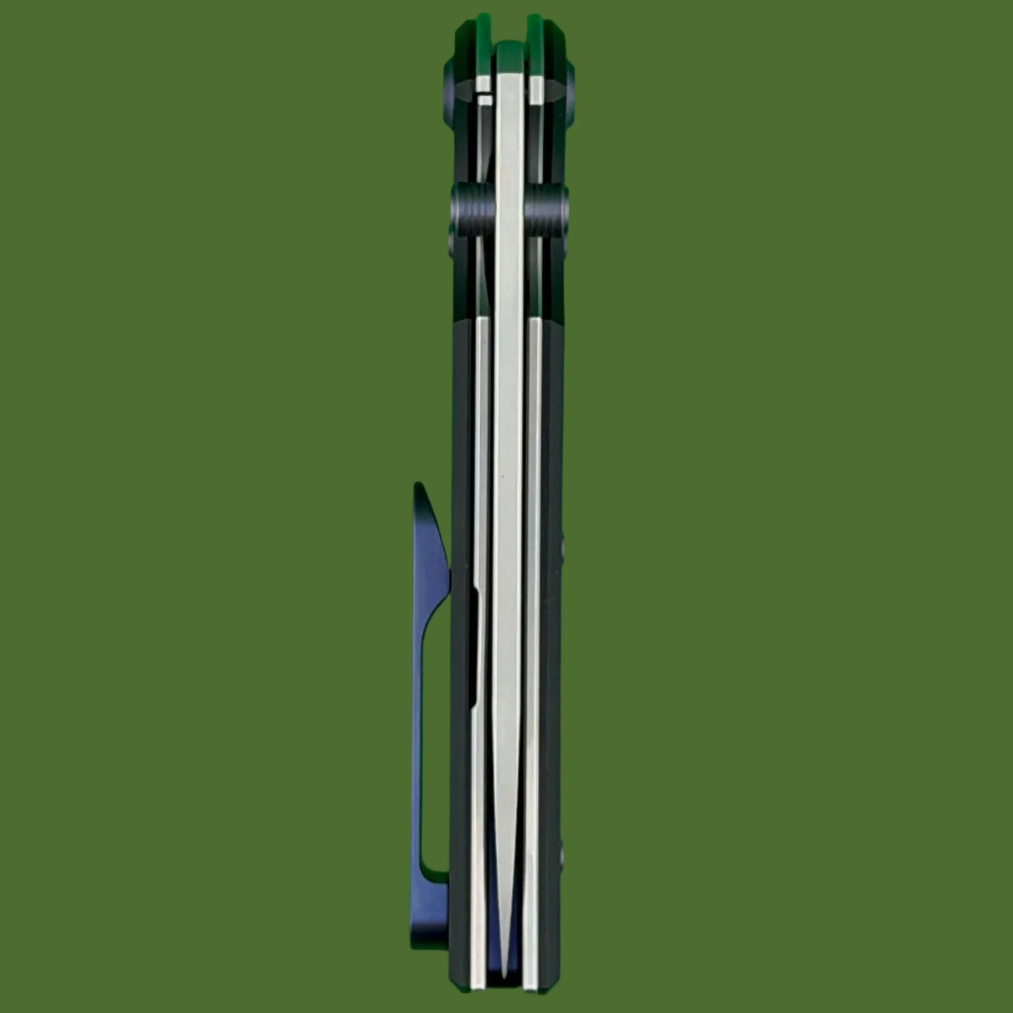 Chaves Blue Label Liberation 229 Liner Lock Black Knurled Aluminum Handles Purple Hardware (Stonewash Drop Point)