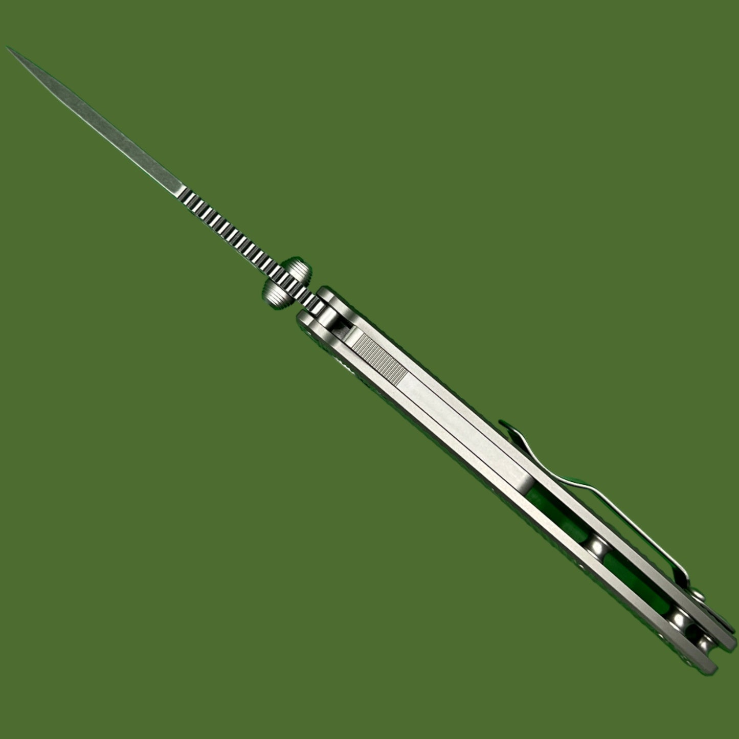 Demko AD20.5 Clip Point Shark Lock Textured Titanium 3V