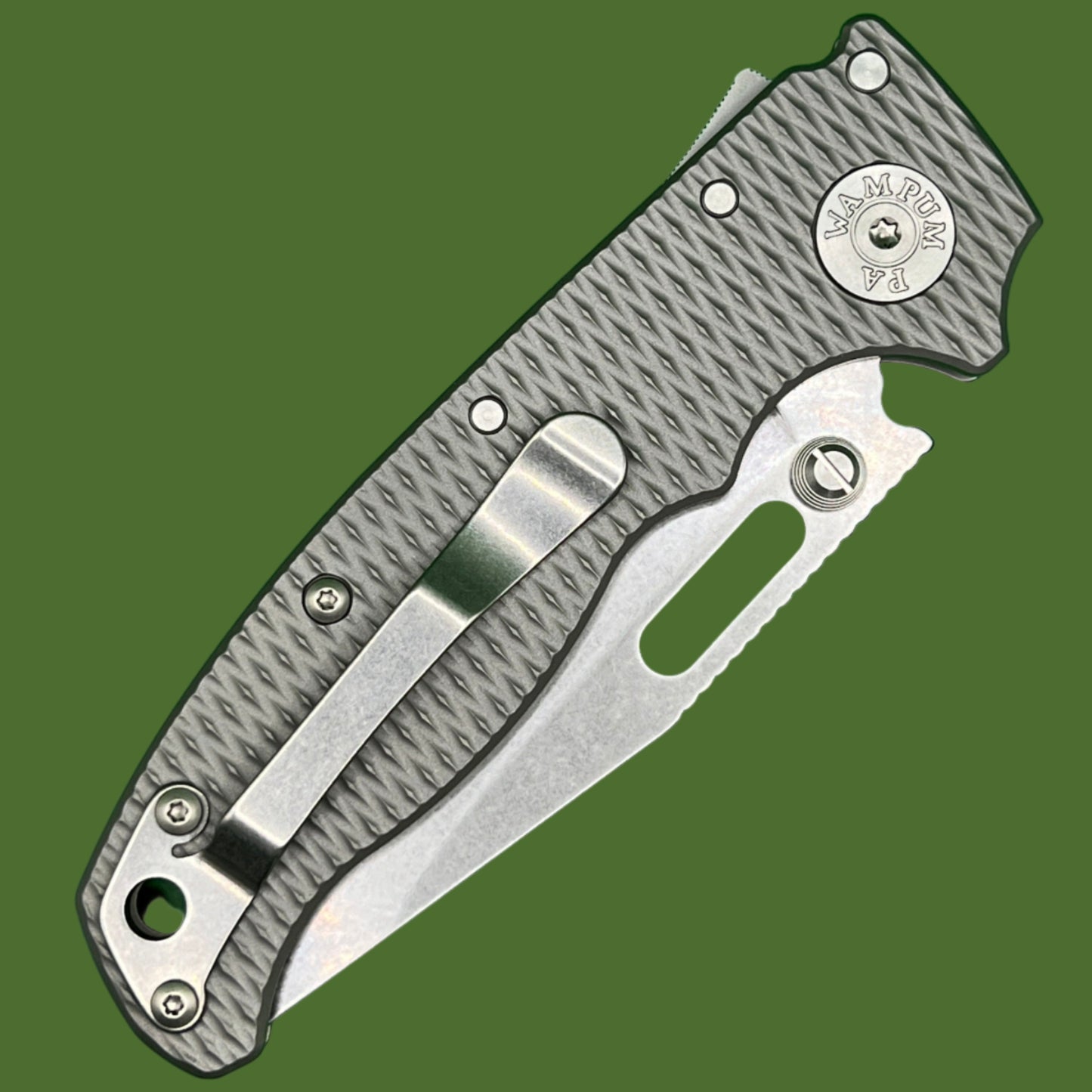 Demko AD20.5 Clip Point Shark Lock Textured Titanium 3V