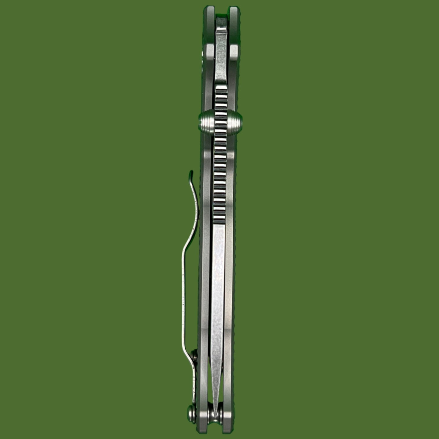 Demko AD20.5 Clip Point Shark Lock Textured Titanium 3V