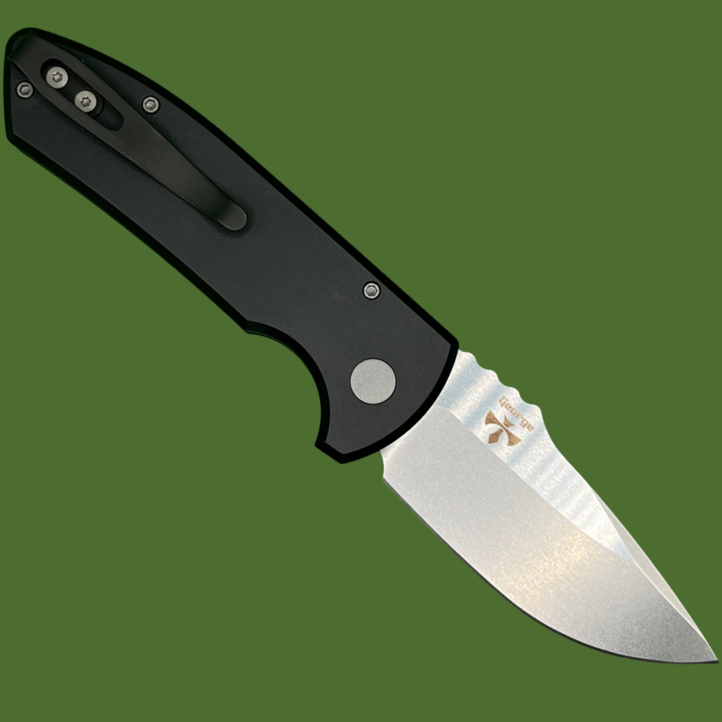Protech SBR Auto (Black Textured Handle, Stonewashed Blade) LG405