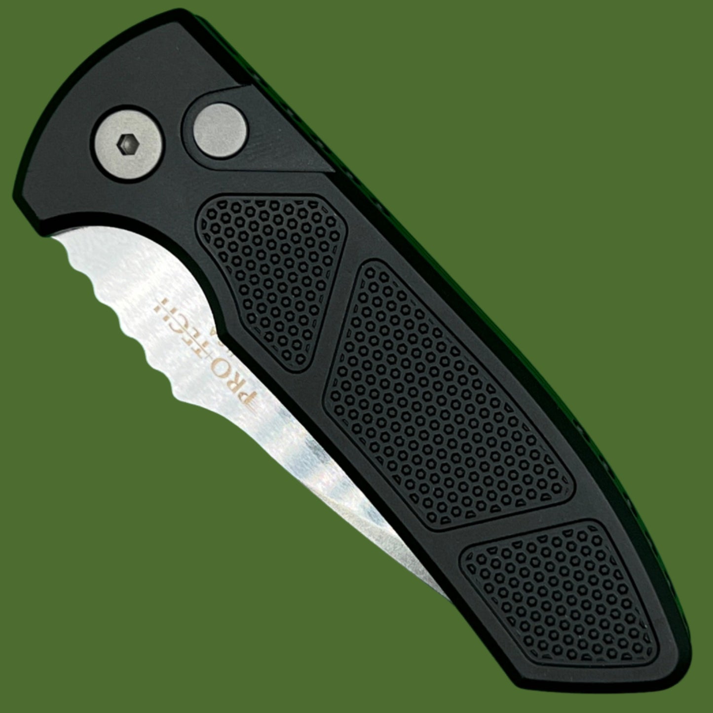 Protech SBR Auto (Black Textured Handle, Stonewashed Blade) LG405