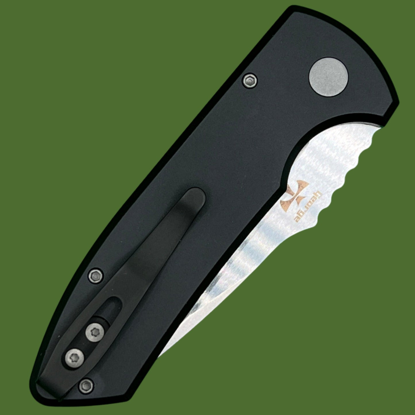 Protech SBR Auto (Black Textured Handle, Stonewashed Blade) LG405
