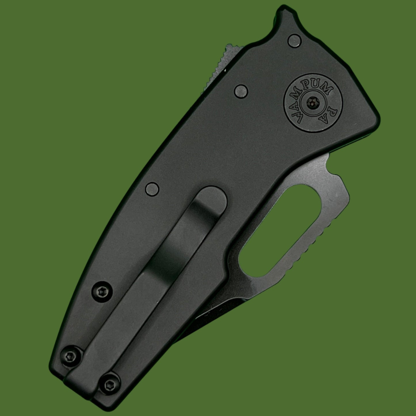Demko Nano Shark Stealth Clip Point Black Aluminum