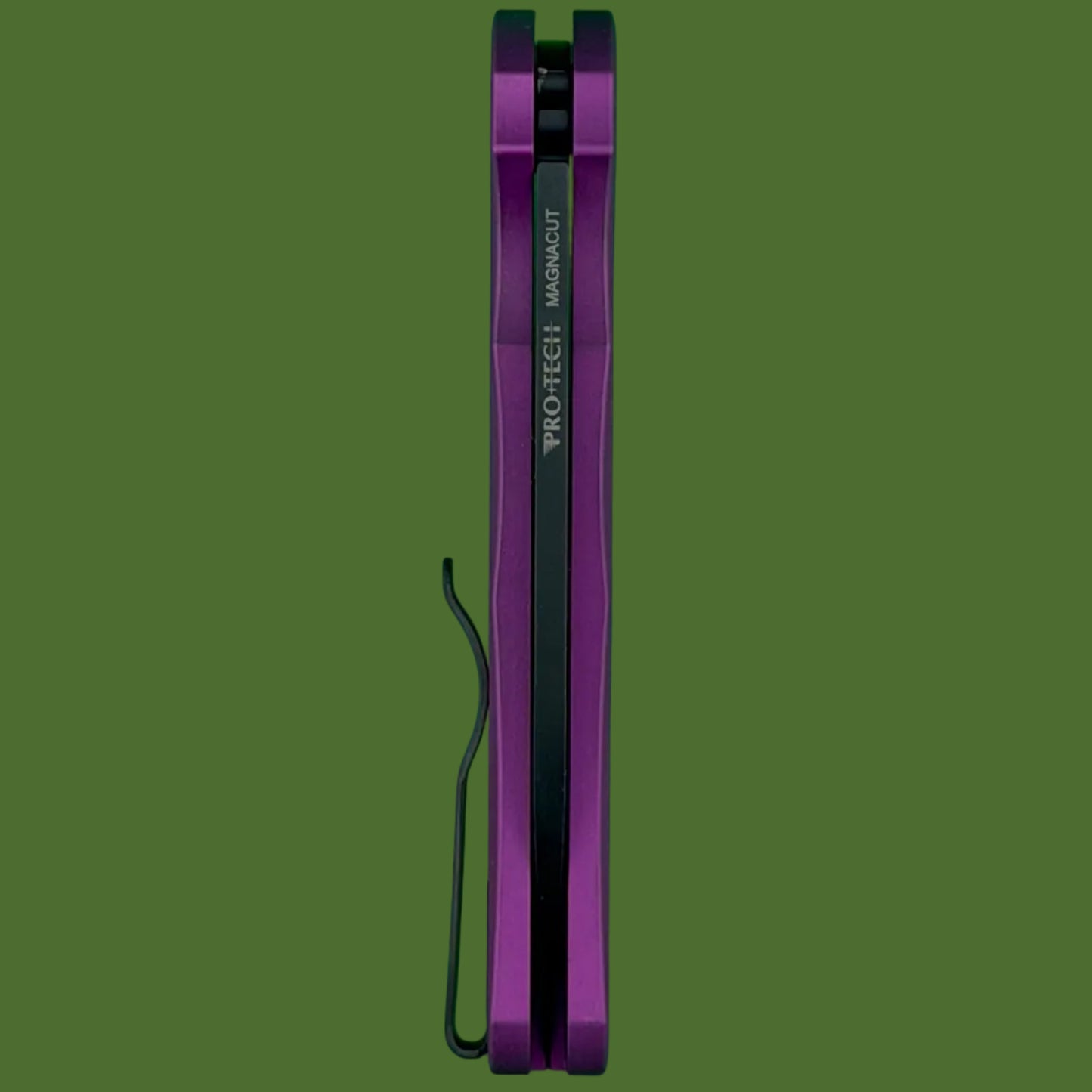 Protech Malibu Button Lock Flipper Purple/Black Smooth Handle Wharncliffe 5303-PURPLE