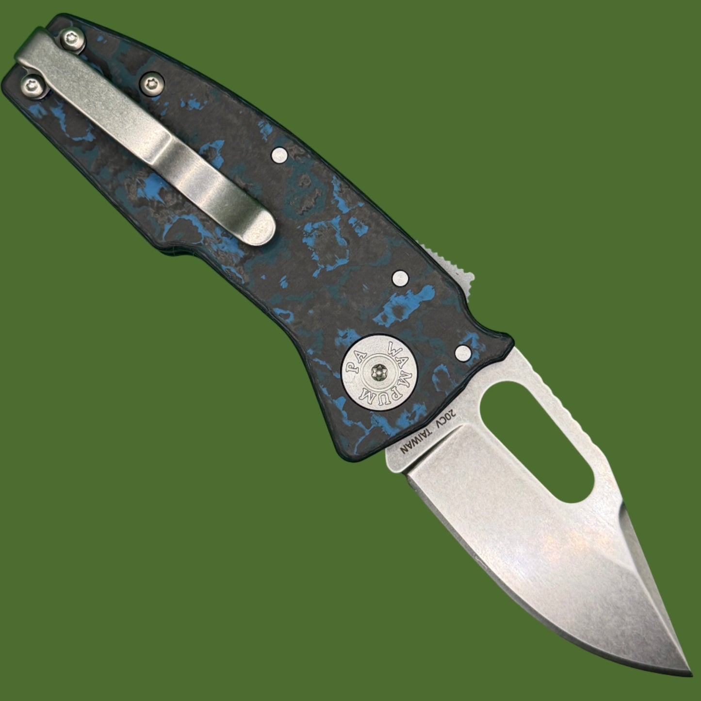 Demko Nano Shark Clip Point Arctic Storm Fat Carbon